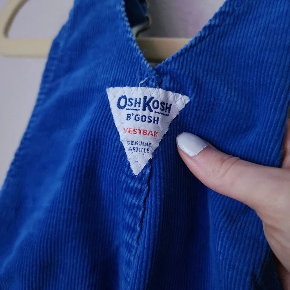 VTG OSHKOSH B'GOSH‎ Made in USA Blue Corduroy Overalls Baby 12 Months